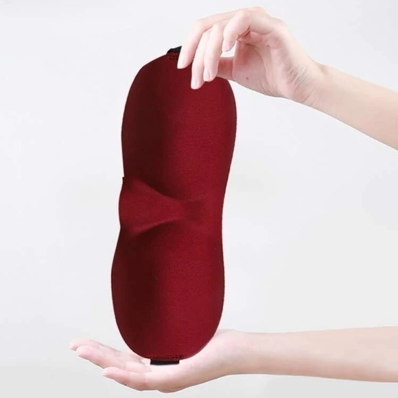 Red Eye Mask Cover Washable Sleep Light Blocking Adjustable Memory Foam - Picture 5 of 7